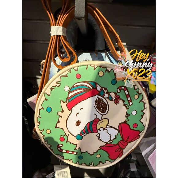 Loungefly Peanuts Snoopy Woodstock Wreath Crossbody Bag - Picture 1 of 5